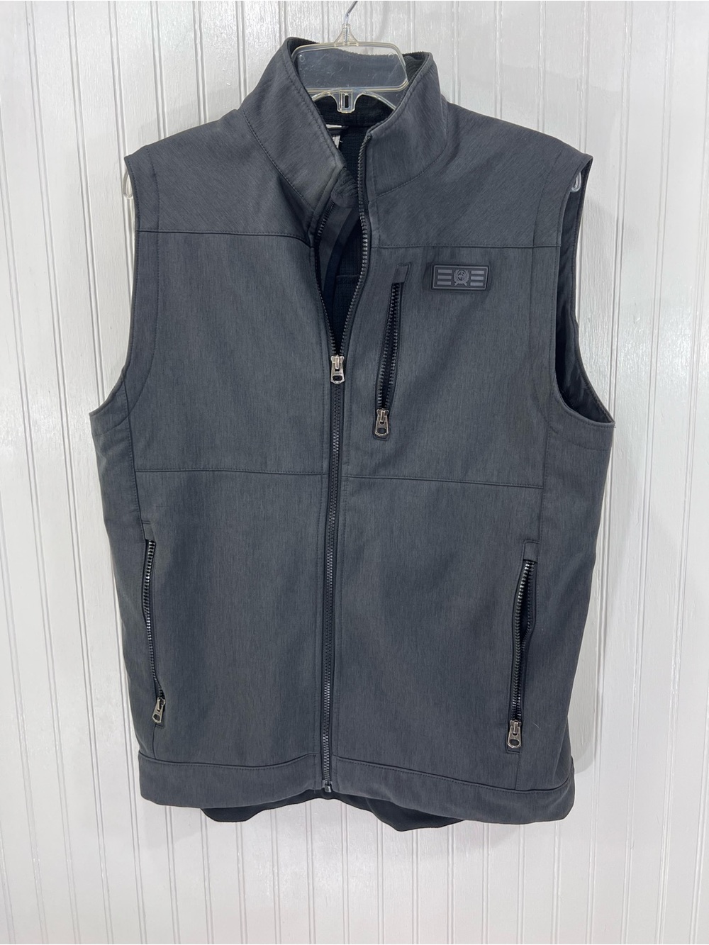 Cinch Mens Bonded Softshell Vest Gray Fleece Lined Western Outdoor Small